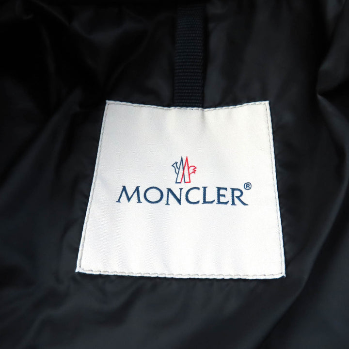 Pristine MONCLER Down jacket FLAMANT Lamb leather riders jacket black Nylon 1