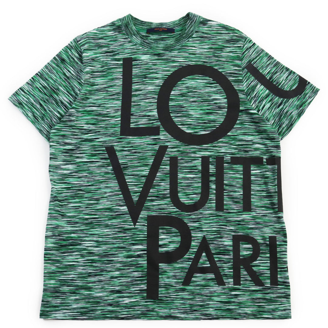 Excellent LOUIS VUITTON Short sleeve T-shirt Big Logo Galaxy Print mens S HGY12W