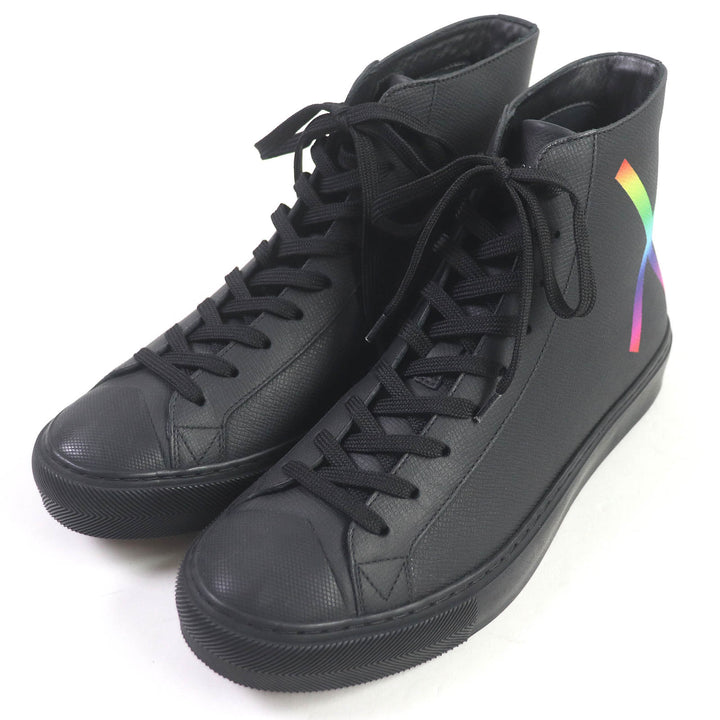 Excellent LOUIS VUITTON High cut sneakers LV Tattoo Line Lace up black leather mens 5.5