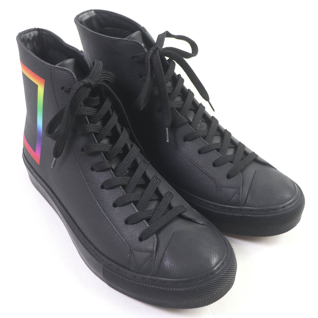 Excellent LOUIS VUITTON High cut sneakers LV Tattoo Line Lace up black leather mens 5.5