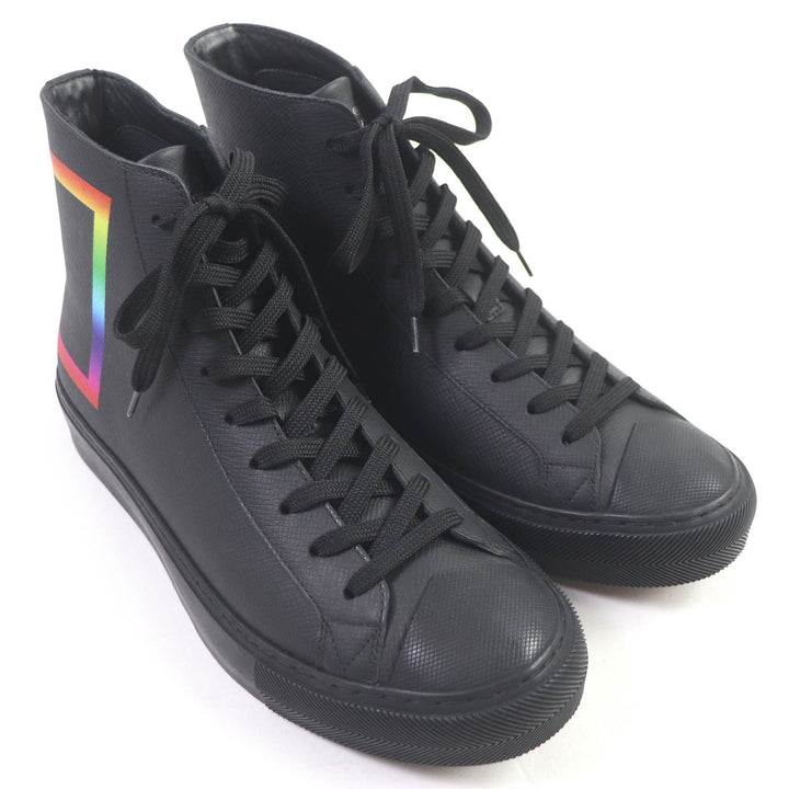 Excellent LOUIS VUITTON High cut sneakers LV Tattoo Line Lace up black leather mens 5.5