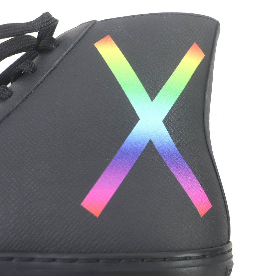 Excellent LOUIS VUITTON High cut sneakers LV Tattoo Line Lace up black leather mens 5.5