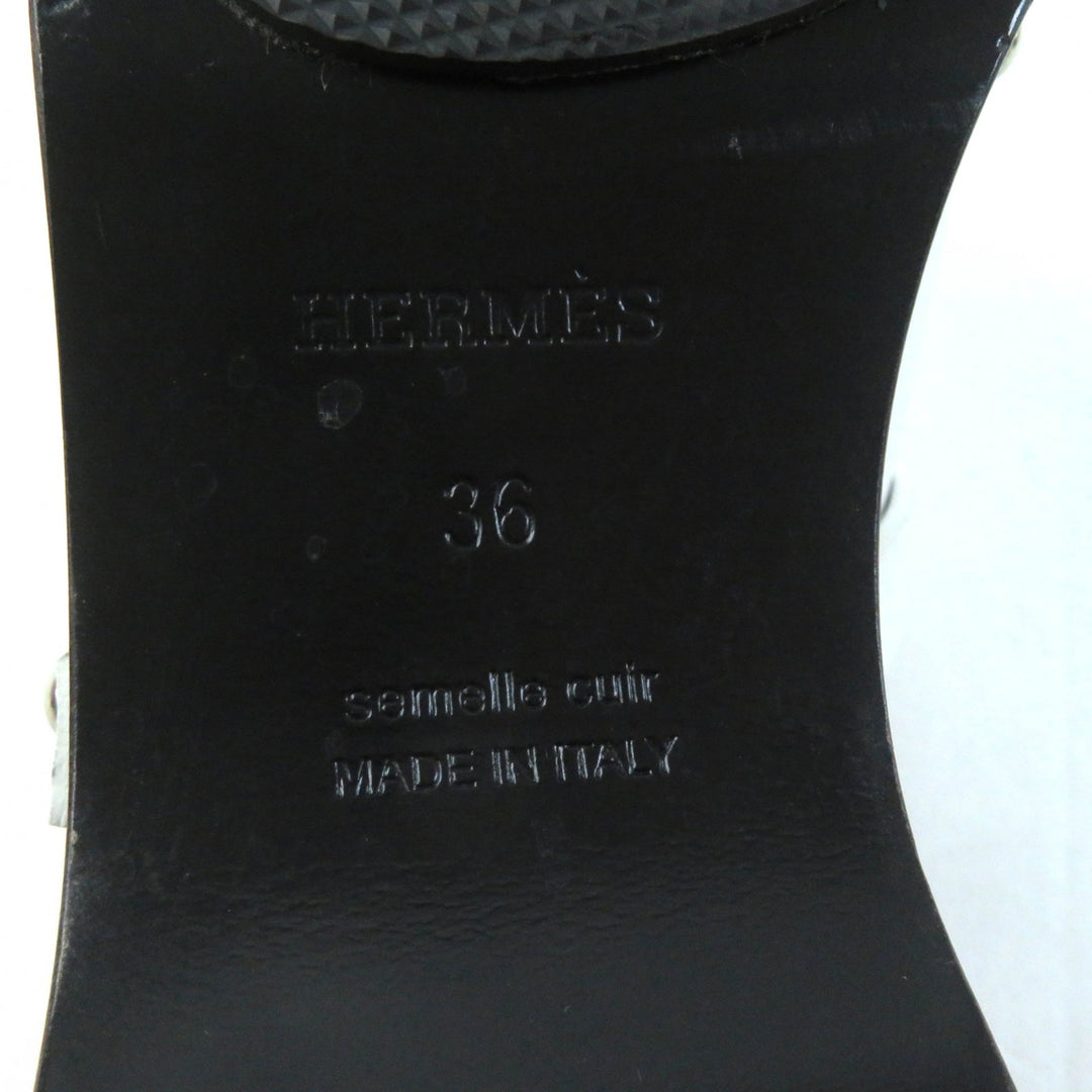 Great HERMES Mule Carlotta kelly buckle white leather Women 36