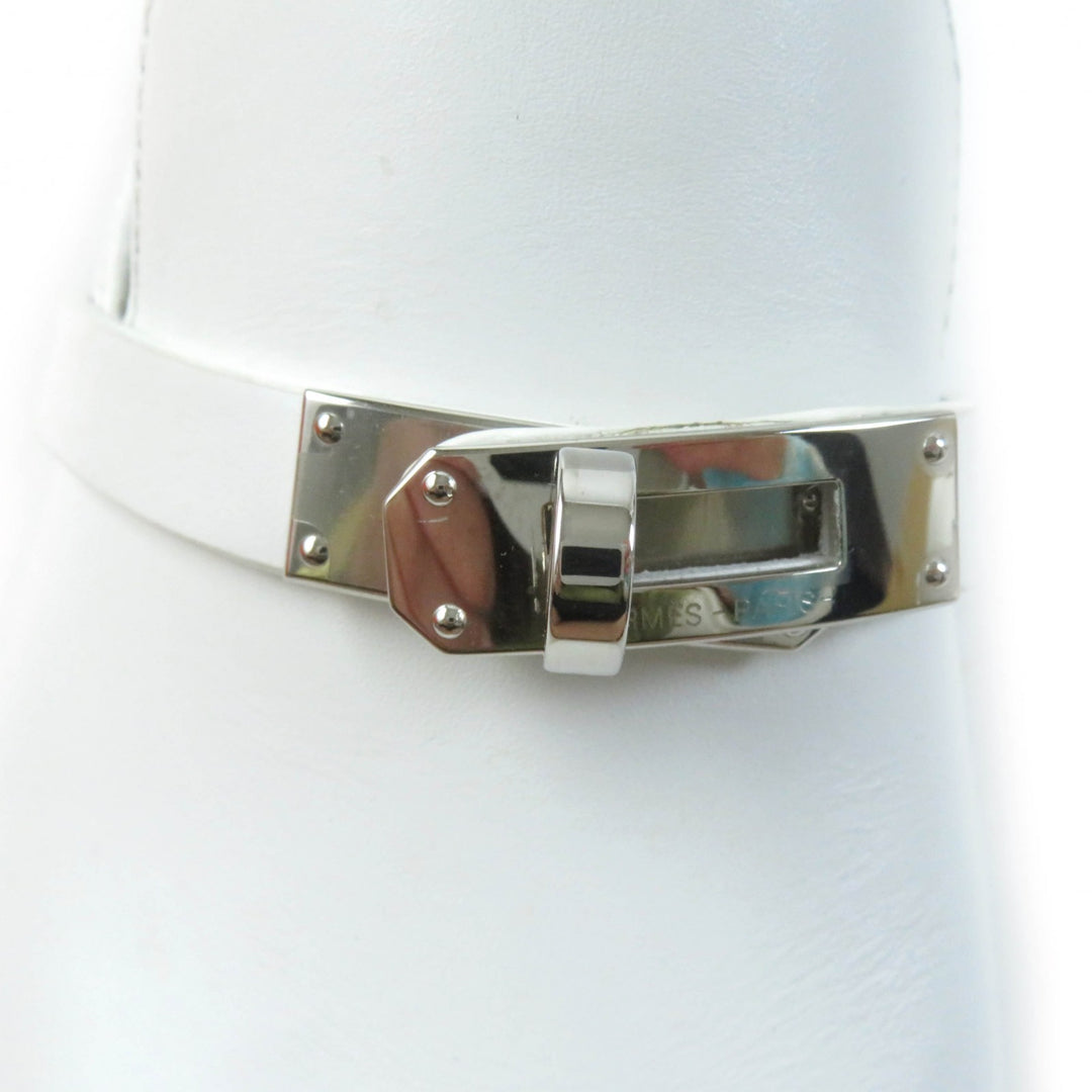 Great HERMES Mule Carlotta kelly buckle white leather Women 36