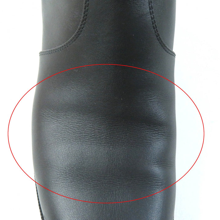 Great HERMES short boots Saint Germain kelly buckle black leather Women 36