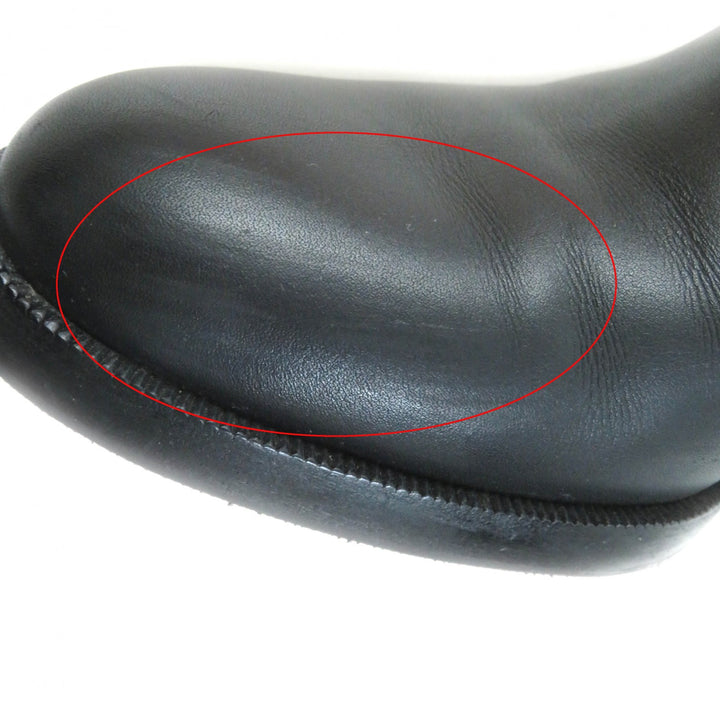 Great HERMES short boots Saint Germain kelly buckle black leather Women 36