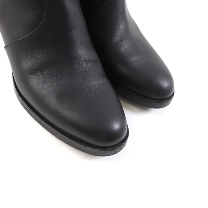 Great HERMES short boots Saint Germain kelly buckle black leather Women 36