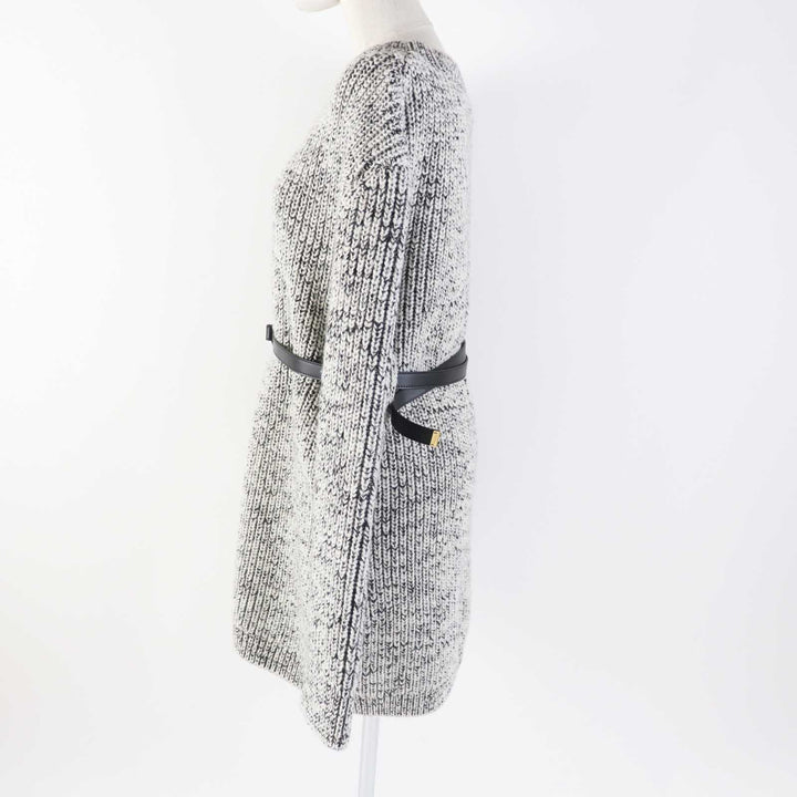 Pristine LOUIS VUITTON one piece Monogram design belted long sleeve chunky knit