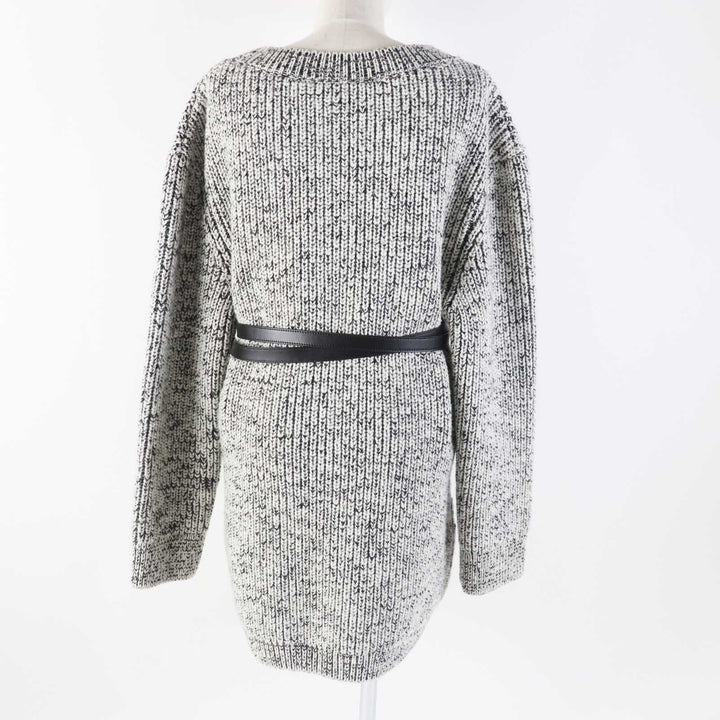 Pristine LOUIS VUITTON one piece Monogram design belted long sleeve chunky knit Women M