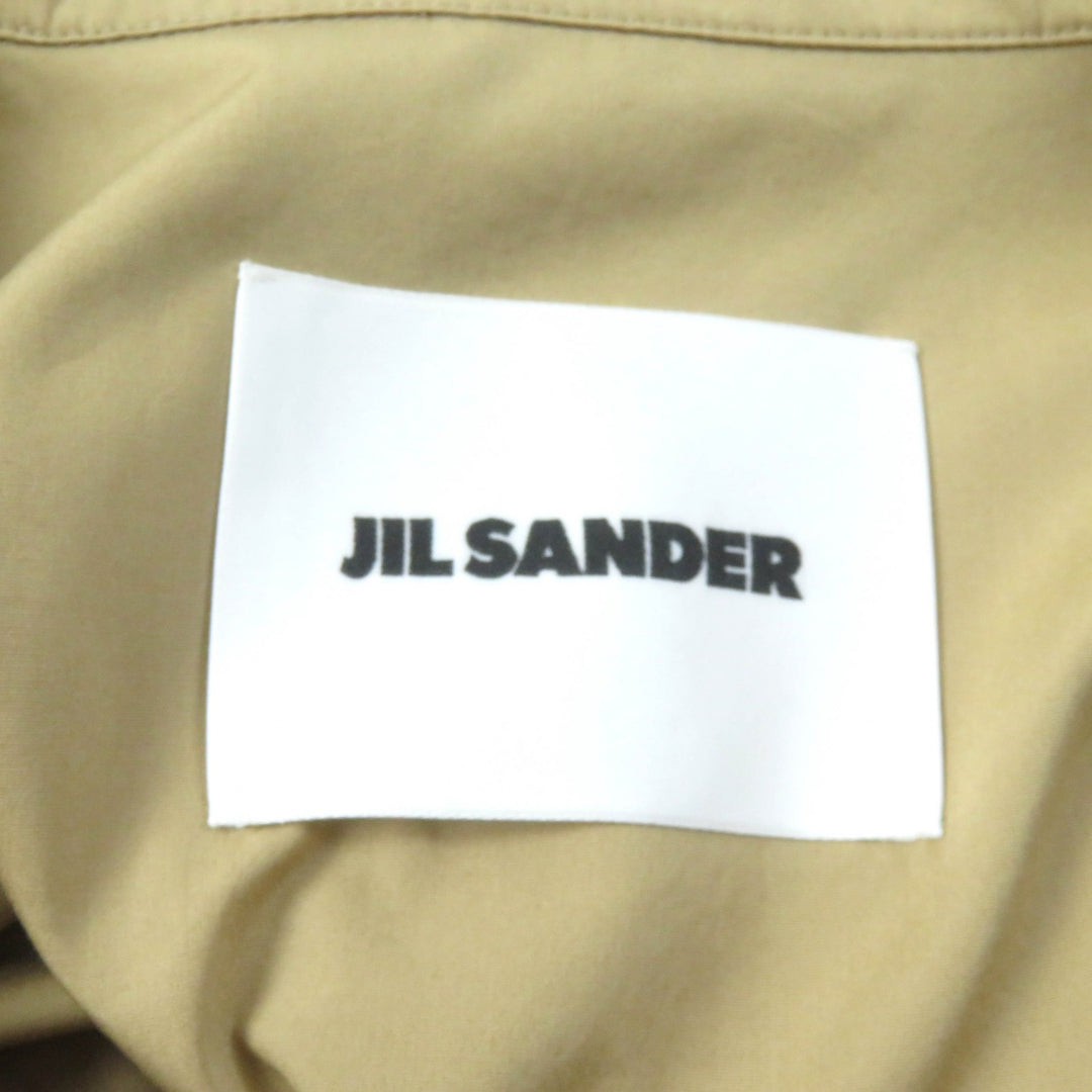 Excellent JIL SANDER Short sleeve shirt Hidden placket, shirred Brown cotton