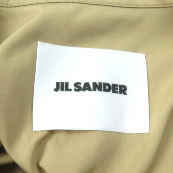 Excellent JIL SANDER Short sleeve shirt Hidden placket, shirred Brown cotton