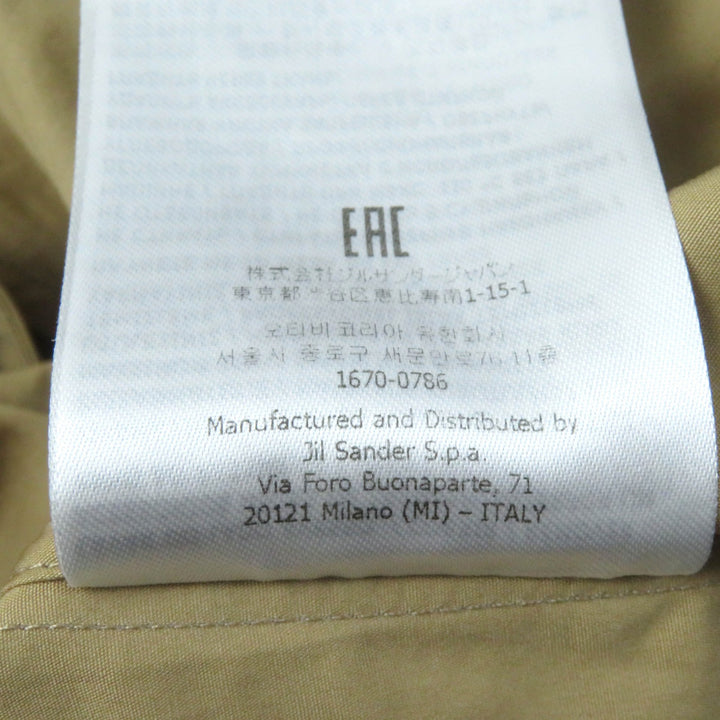 Excellent JIL SANDER Short sleeve shirt Hidden placket, shirred Brown cotton