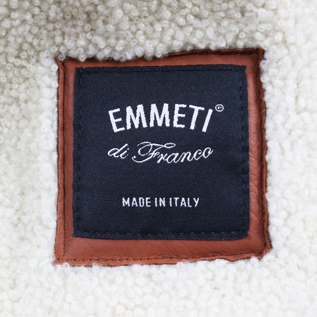 Excellent EMMETI Down jacket BORDEAUX Hooded down coat with shearling and leather Brown Nylon mens M 505912