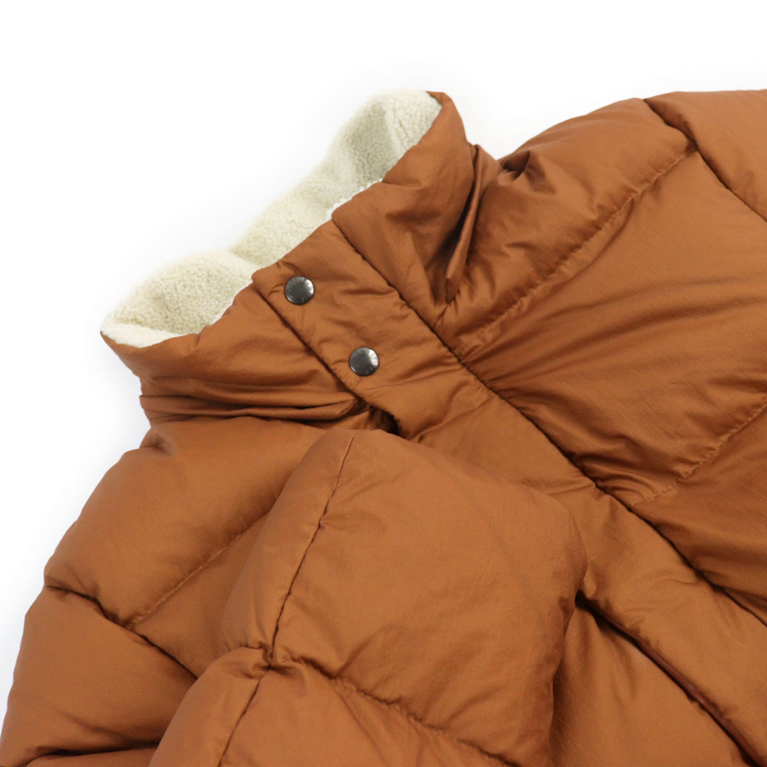 Excellent EMMETI Down jacket BORDEAUX Hooded down coat with shearling and leather Brown Nylon mens M 505912