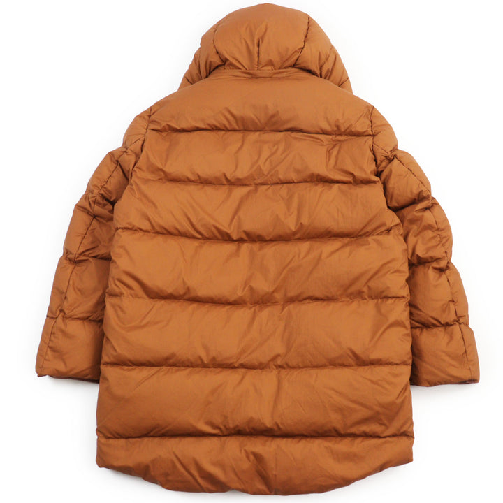 Excellent EMMETI Down jacket BORDEAUX Hooded down coat with shearling and leather Brown Nylon mens M 505912