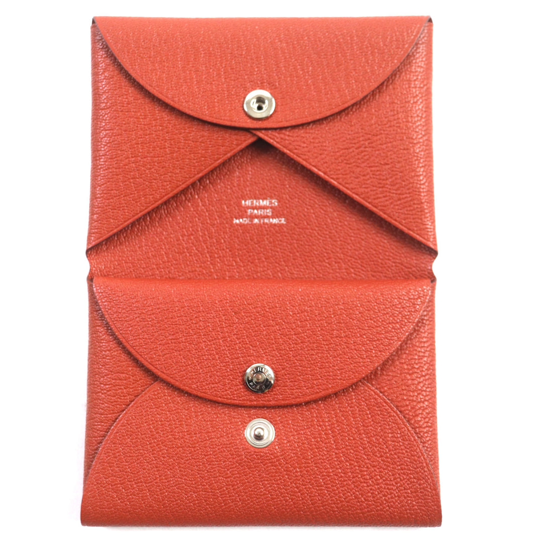 Pristine HERMES Coin case Calvi duo Shoble misol mens