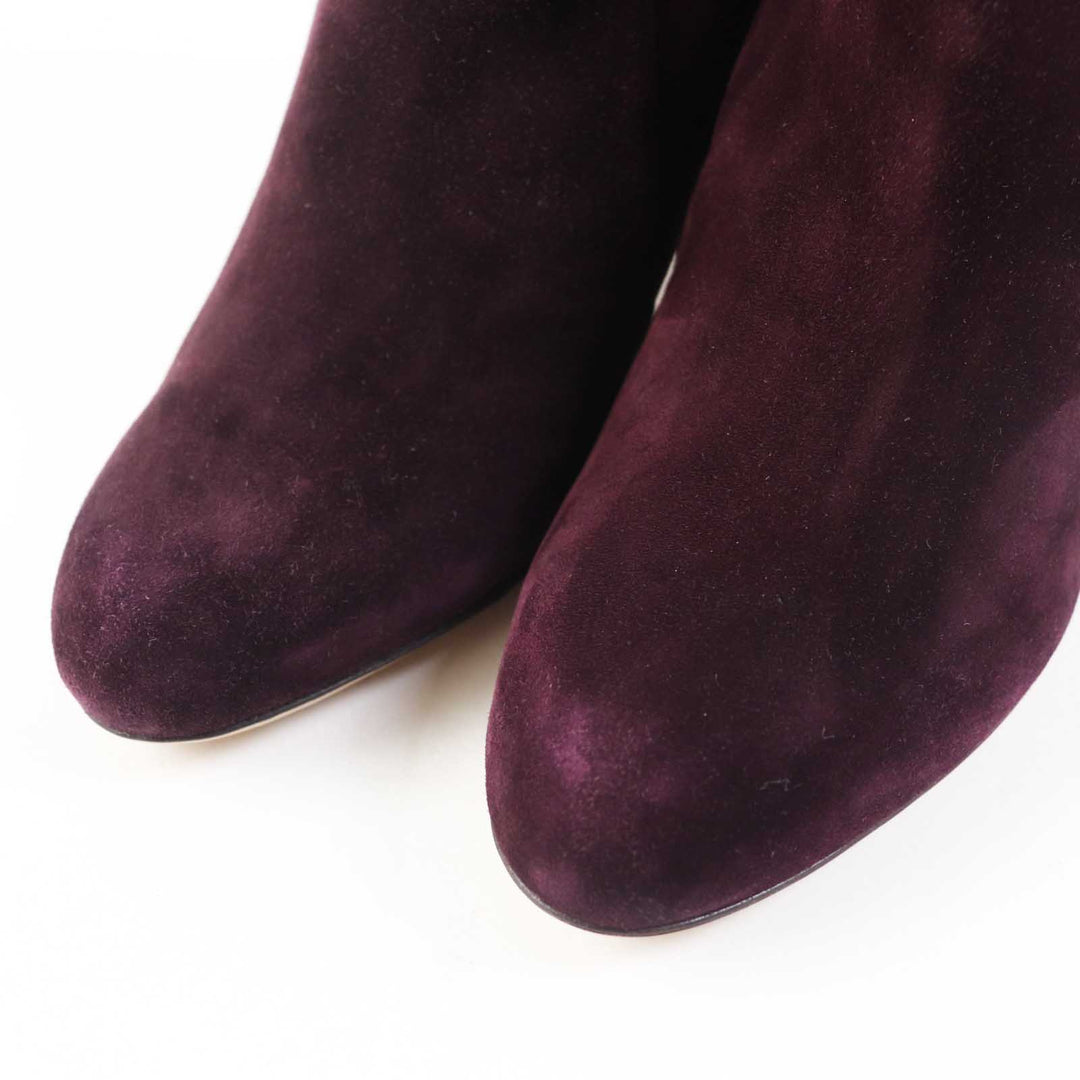 Excellent Salvatore Ferragamo short boots Suede purple Goatskin Women