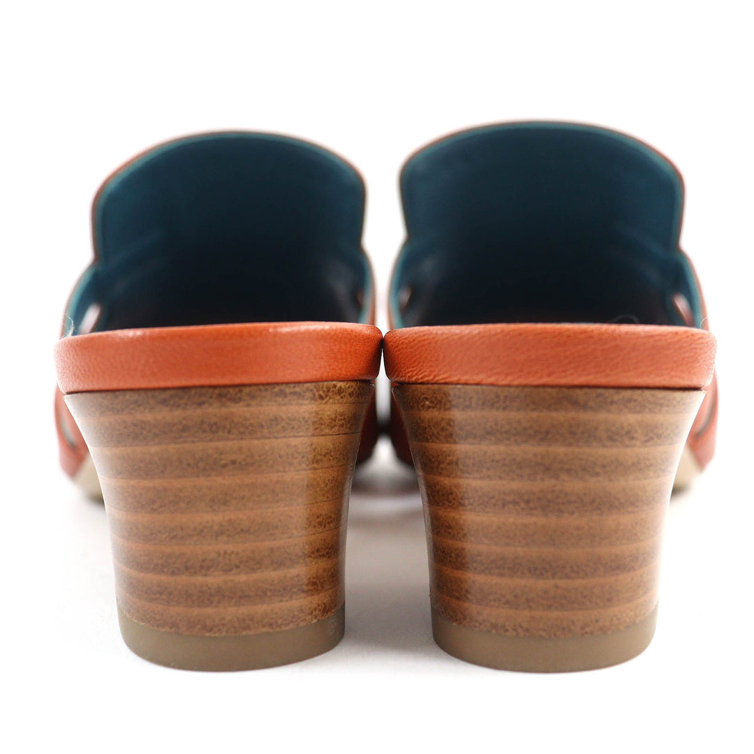 Excellent HERMES Sandals candy Kelly Buckle Leather Mules Brown leather Women 36 211070Z