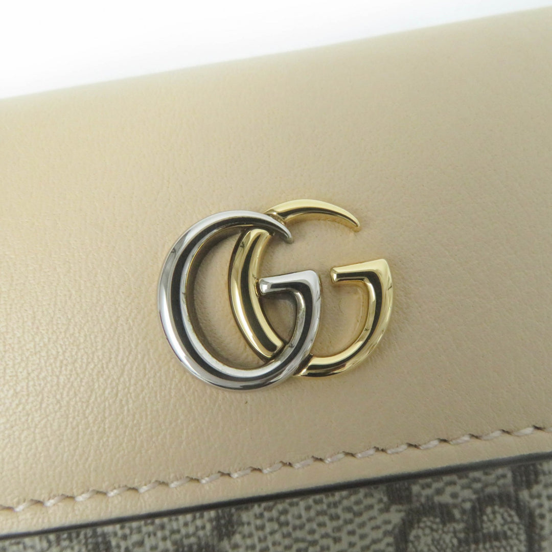 Excellent GUCCI Key holder Double G Key holder beige leather Women 795649