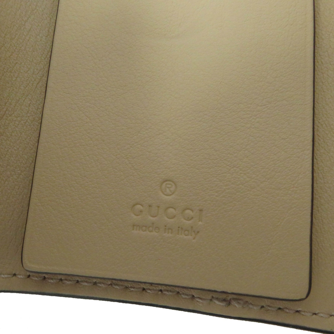 Excellent GUCCI Key holder Double G Key holder beige leather Women 795649