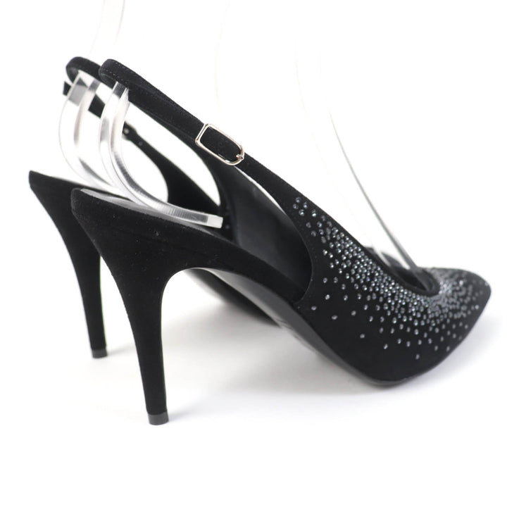 Pristine HERMES pumps 90Festive Festive 90 Back Strap black Suede leather Women 37