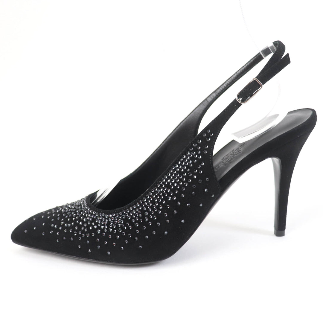 Pristine HERMES pumps 90Festive Festive 90 Back Strap black Suede leather Women 37