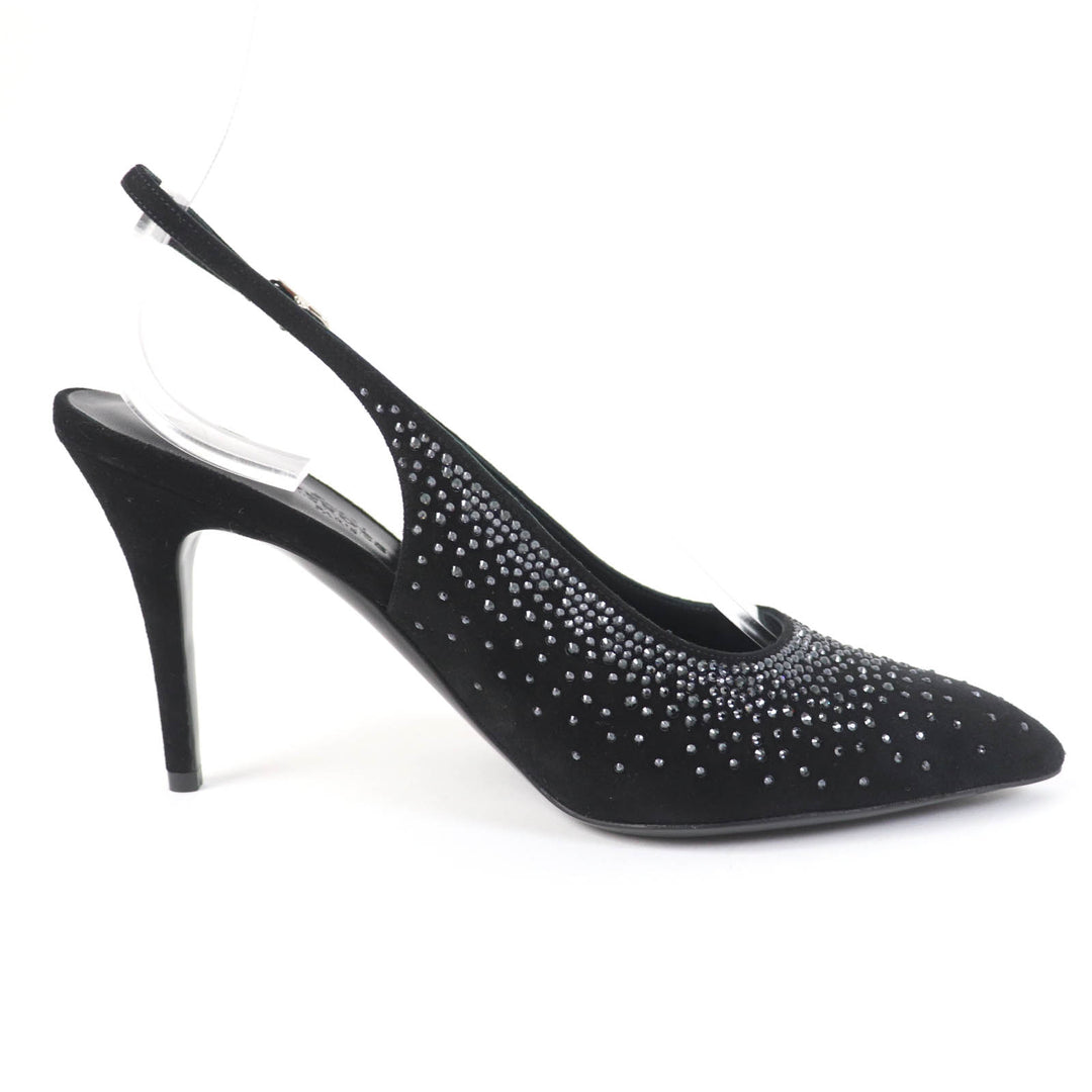 Pristine HERMES pumps 90Festive Festive 90 Back Strap black Suede leather Women 37