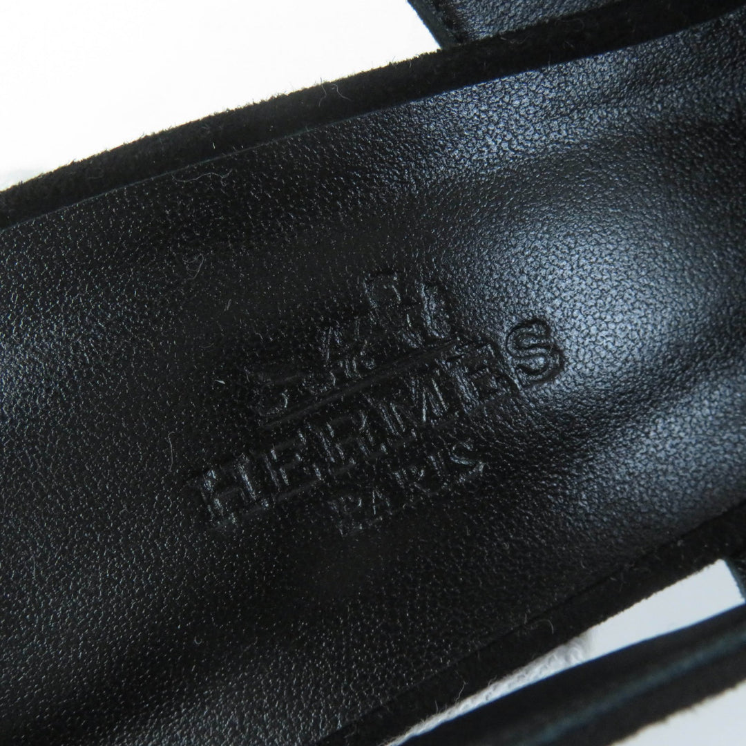 Pristine HERMES pumps 90Festive Festive 90 Back Strap black Suede leather Women 37