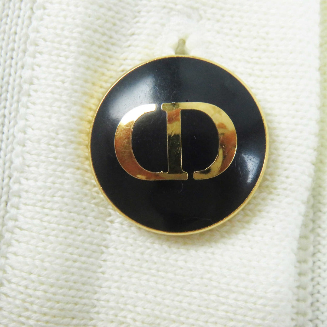 Excellent Christian Dior Short sleeve knit Logo button Women IT38