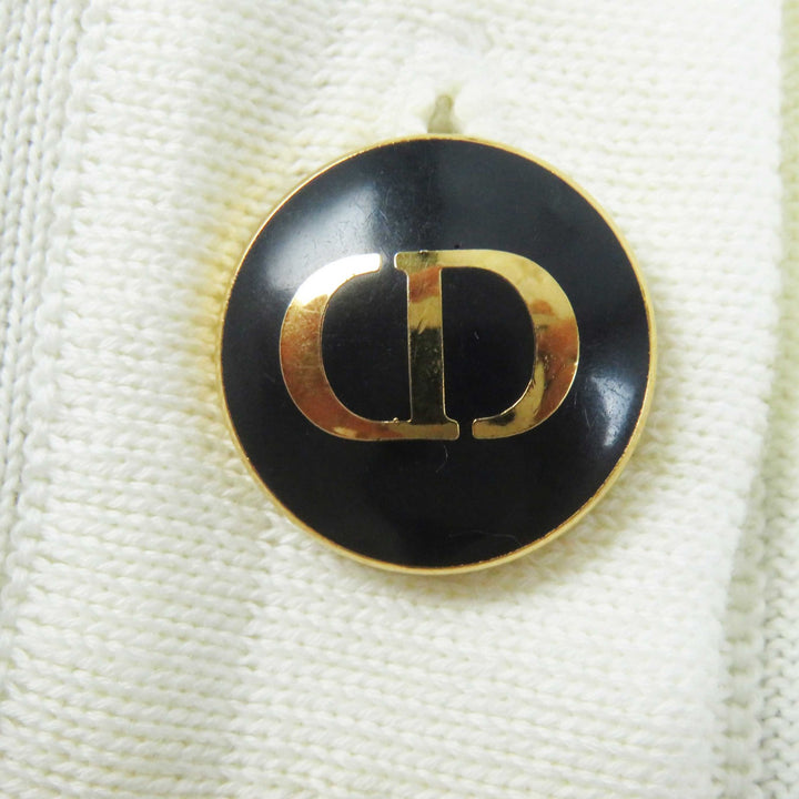 Excellent Christian Dior Short sleeve knit Logo button Women IT38