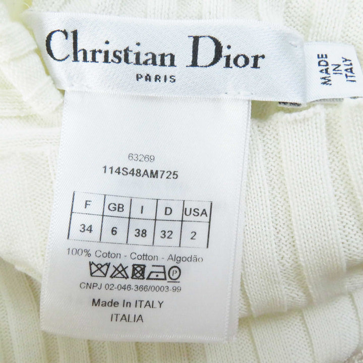 Excellent Christian Dior Short sleeve knit Logo button Women IT38