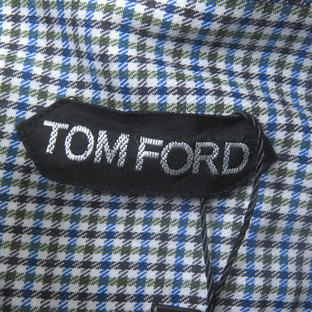 Pristine TOM FORD Long sleeve shirt Plain Check Pattern Two-piece set cotton mens