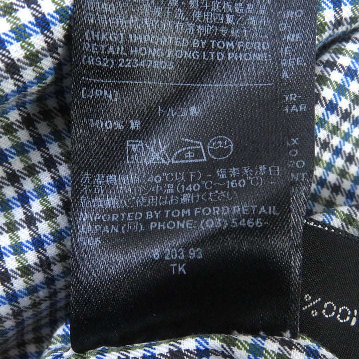Pristine TOM FORD Long sleeve shirt Plain Check Pattern Two-piece set cotton mens