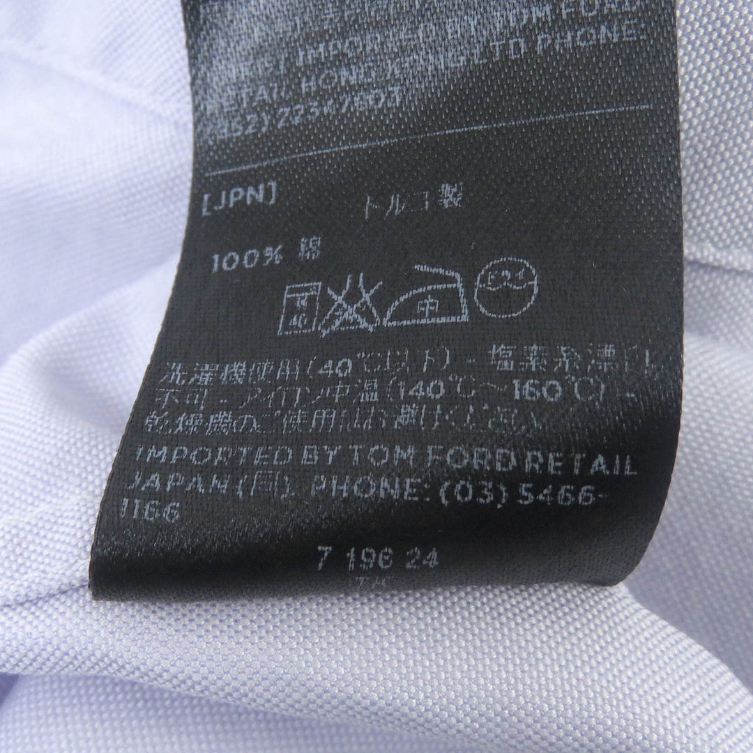 Pristine TOM FORD Long sleeve shirt Plain Check Pattern Two-piece set cotton mens