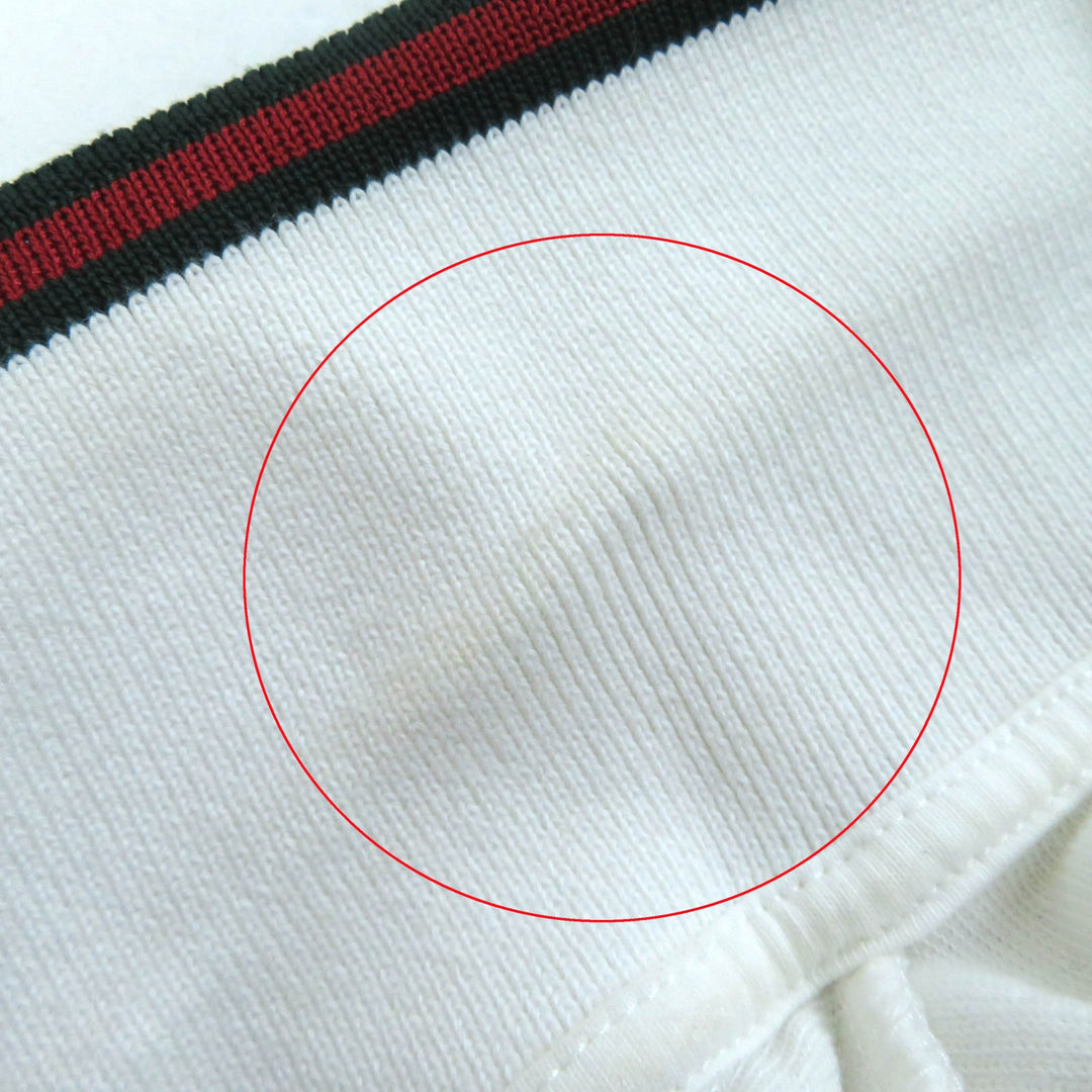 Excellent GUCCI Short sleeve polo shirt Web Stripe Interlocking G white Women XS