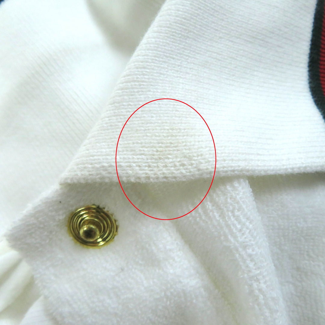 Excellent GUCCI Short sleeve polo shirt Web Stripe Interlocking G white Women XS