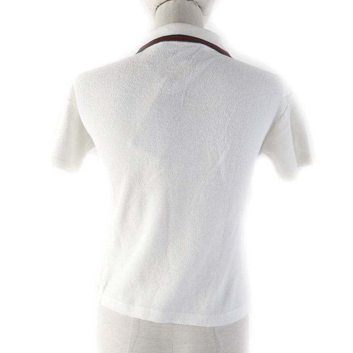 Excellent GUCCI Short sleeve polo shirt Web Stripe Interlocking G white Women XS