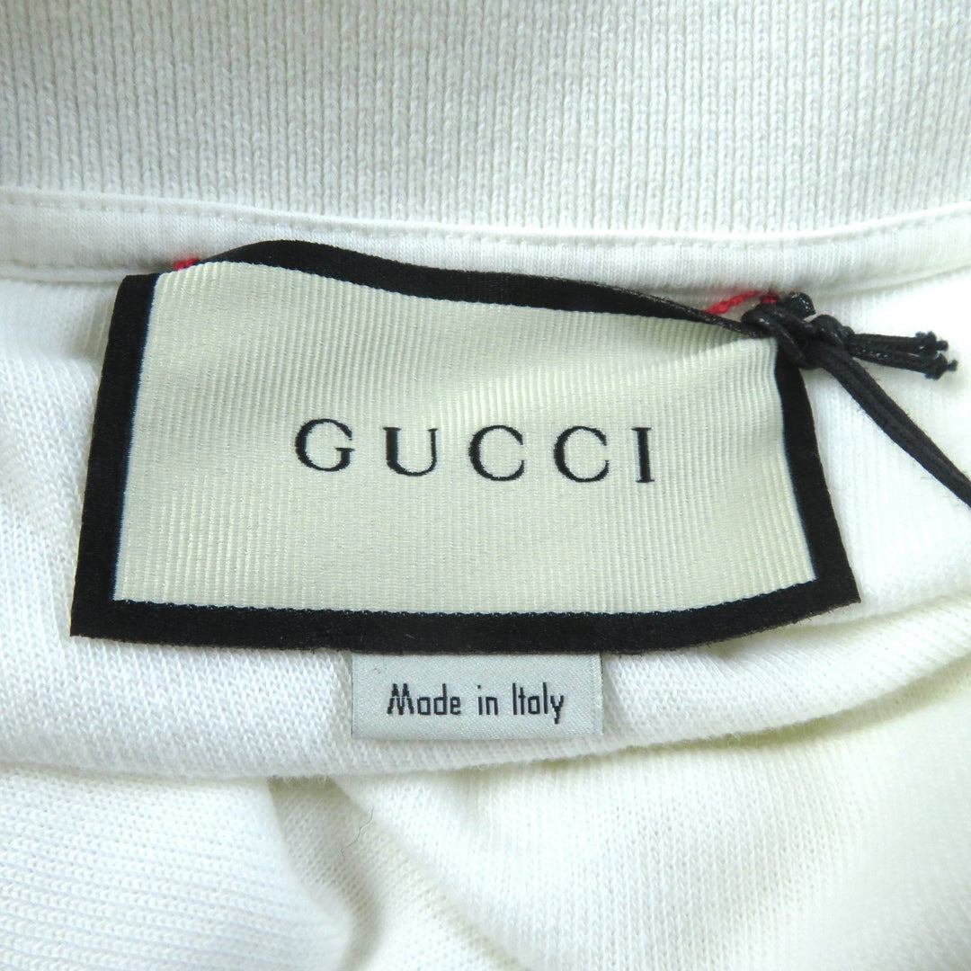 Excellent GUCCI Short sleeve polo shirt Web Stripe Interlocking G white Women XS