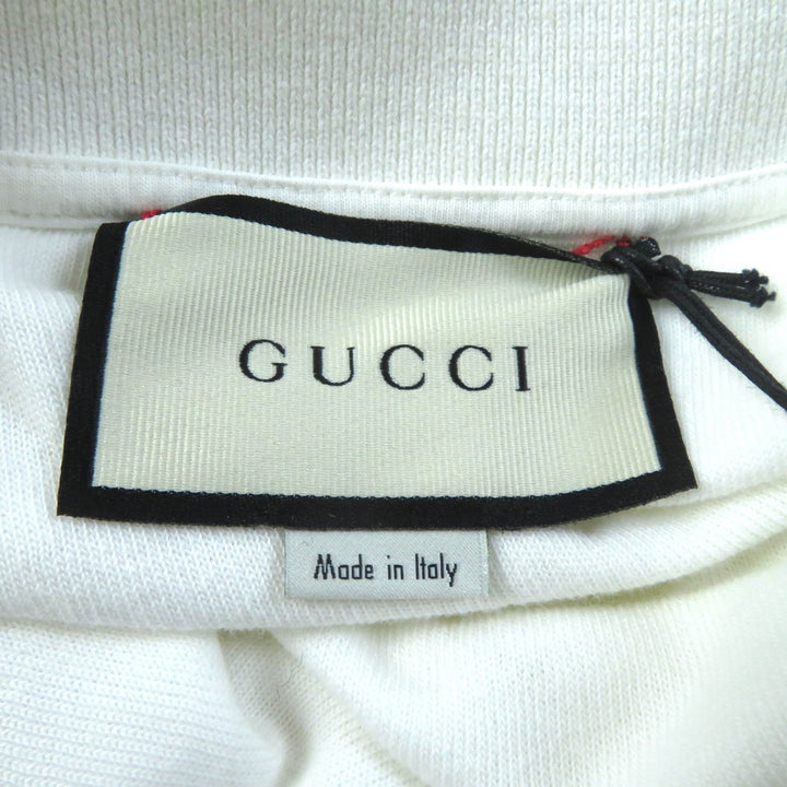 Excellent GUCCI Short sleeve polo shirt Web Stripe Interlocking G white Women XS