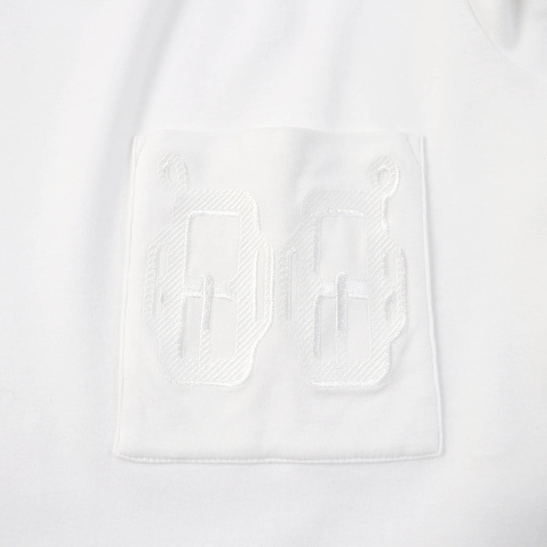 Great HERMES Short sleeve T-shirt Embroidered Pockets white cotton Women 38