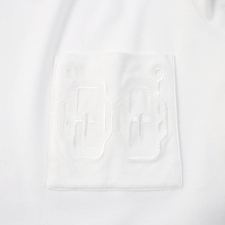 Great HERMES Short sleeve T-shirt Embroidered Pockets white cotton Women 38
