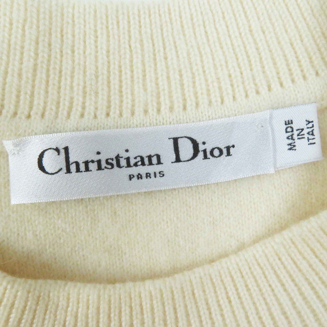 Great Christian Dior knit Logo long sleeve cashmere Women 38 014S55AM042