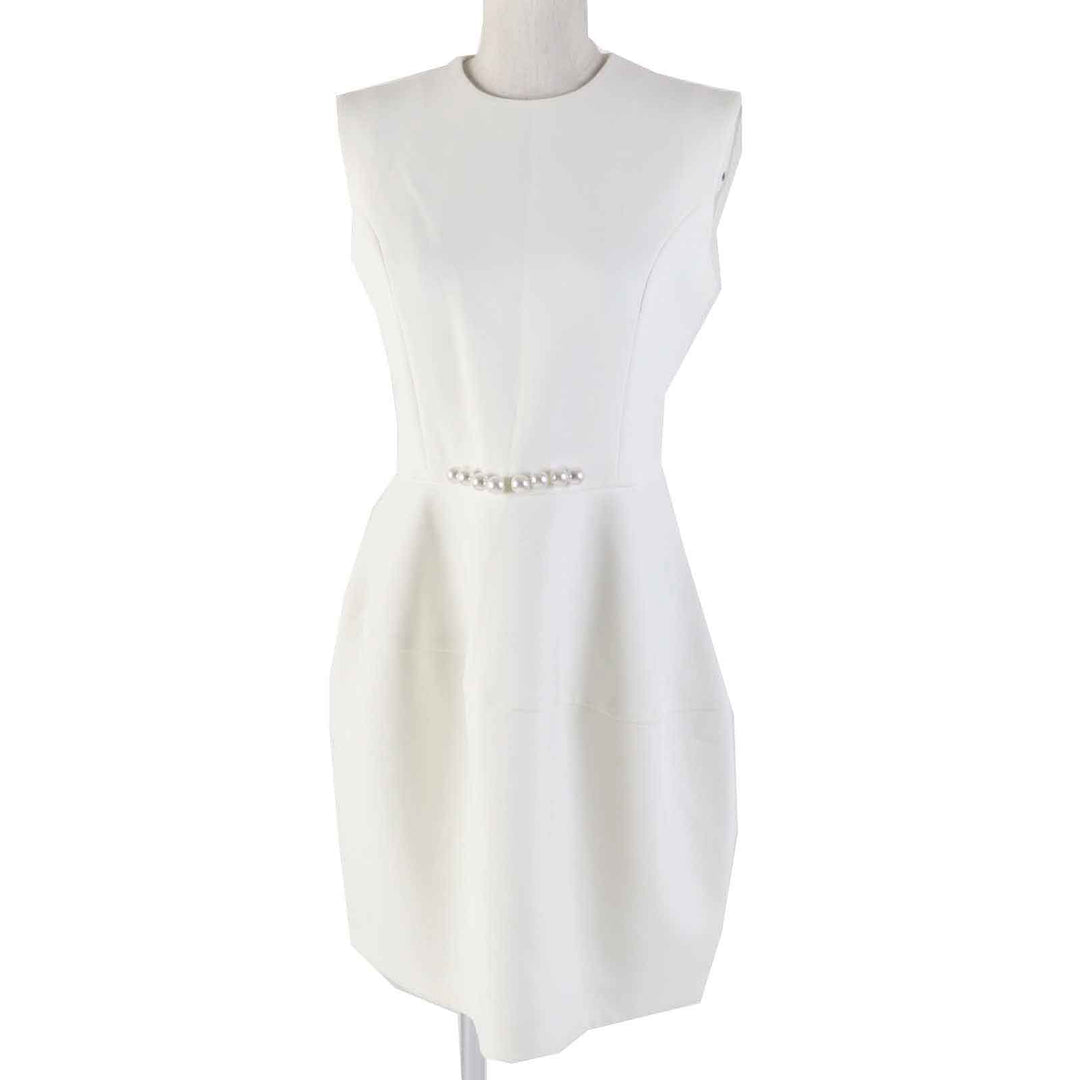 Pristine YOKO CHAN one piece Faux pearl sleeveless polyester 40 YCD-120-568