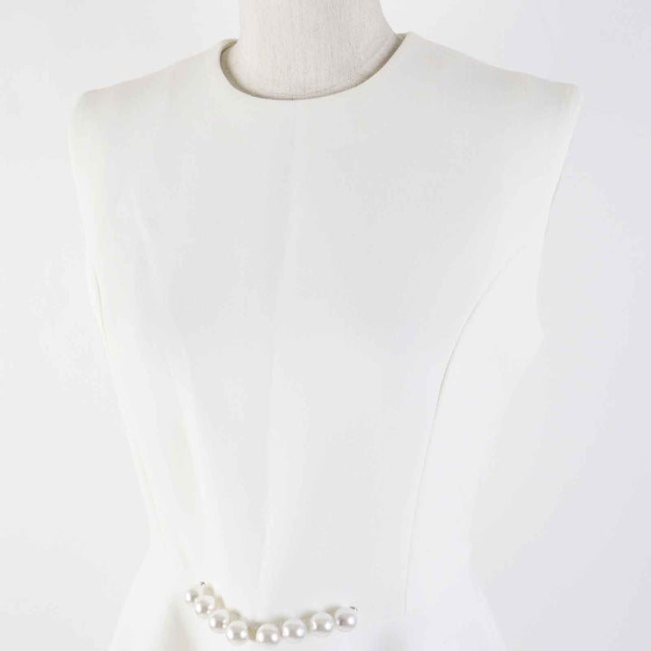 Pristine YOKO CHAN one piece Faux pearl sleeveless polyester 40 YCD-120-568