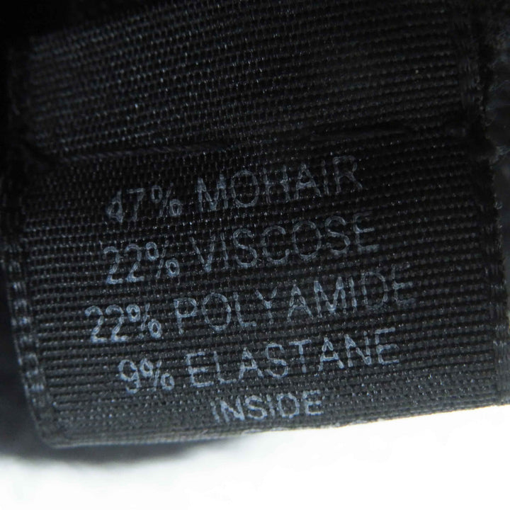 Excellent CHANEL hat With COCO Mark black mohair Women M