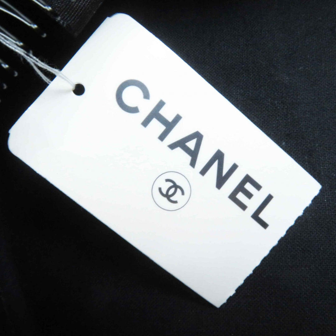 Excellent CHANEL hat With COCO Mark black mohair Women M