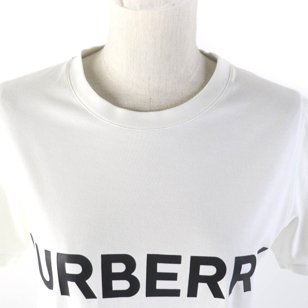 Great BURBERRY Short sleeve T-shirt logo print crew neck white cotton Women