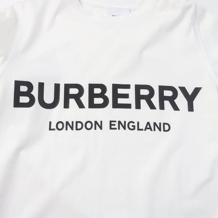 Great BURBERRY Short sleeve T-shirt logo print crew neck white cotton Women