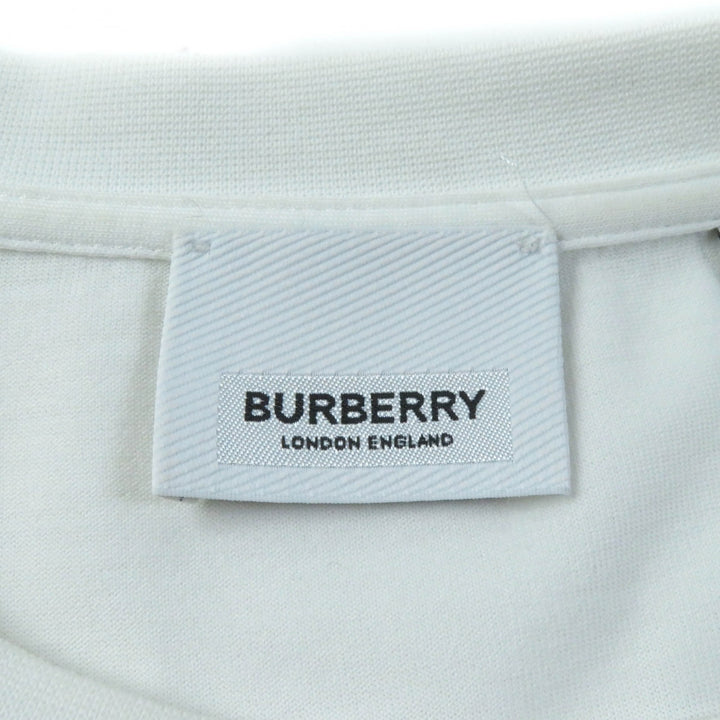 Great BURBERRY Short sleeve T-shirt logo print crew neck white cotton Women