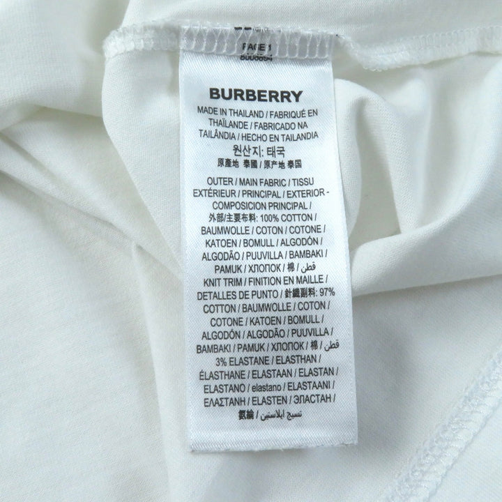 Great BURBERRY Short sleeve T-shirt logo print crew neck white cotton Women